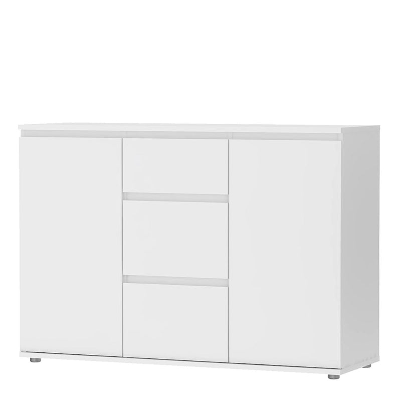 Nova White Sideboard w/ 3 Drawers & 2 Doors - White Tree Furniture