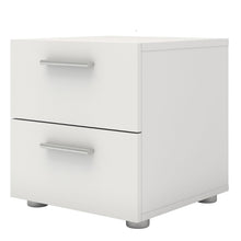 Pepe White Bedside Table w/ 2 Drawers - White Tree Furniture