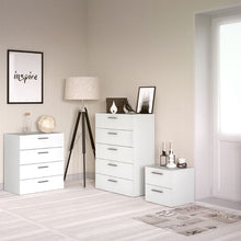 Pepe White Bedside Table w/ 2 Drawers - White Tree Furniture