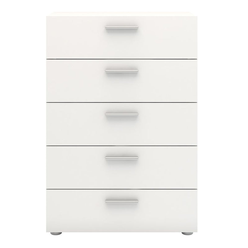 Pepe White Chest of 5 Drawers - White Tree Furniture