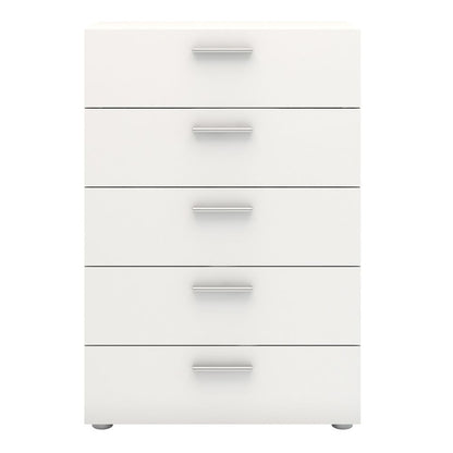 Pepe White Chest of 5 Drawers - White Tree Furniture