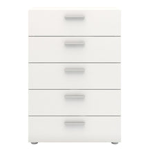 Pepe White Chest of 5 Drawers - White Tree Furniture