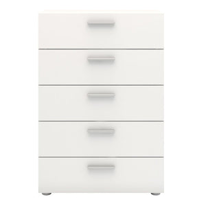 Pepe White Chest of 5 Drawers - White Tree Furniture