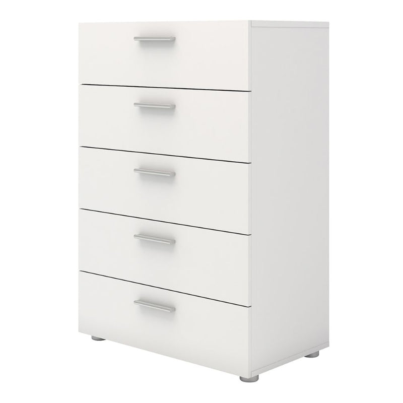 Pepe White Chest of 5 Drawers - White Tree Furniture