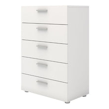 Pepe White Chest of 5 Drawers - White Tree Furniture