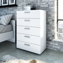 Pepe White Chest of 5 Drawers - White Tree Furniture