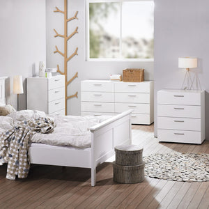 Pepe White Chest of 5 Drawers - White Tree Furniture