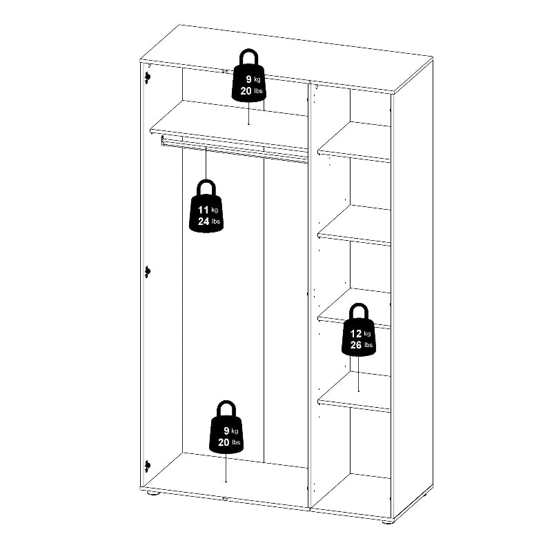 Pepe White Woodgrain Wardrobe w/ 3 Doors - White Tree Furniture