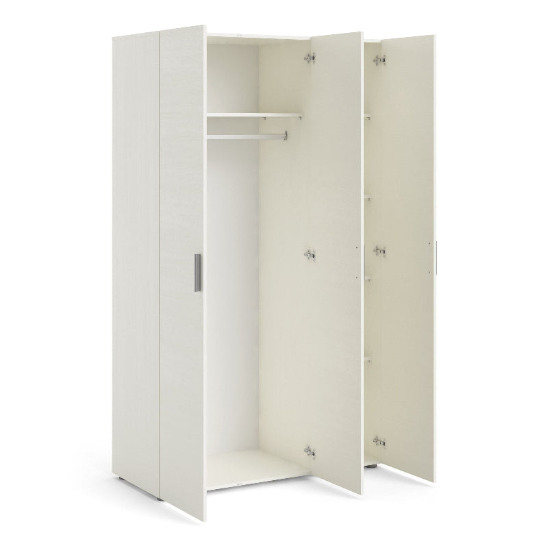 Pepe White Woodgrain Wardrobe w/ 3 Doors - White Tree Furniture