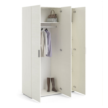 Pepe White Woodgrain Wardrobe w/ 3 Doors - White Tree Furniture