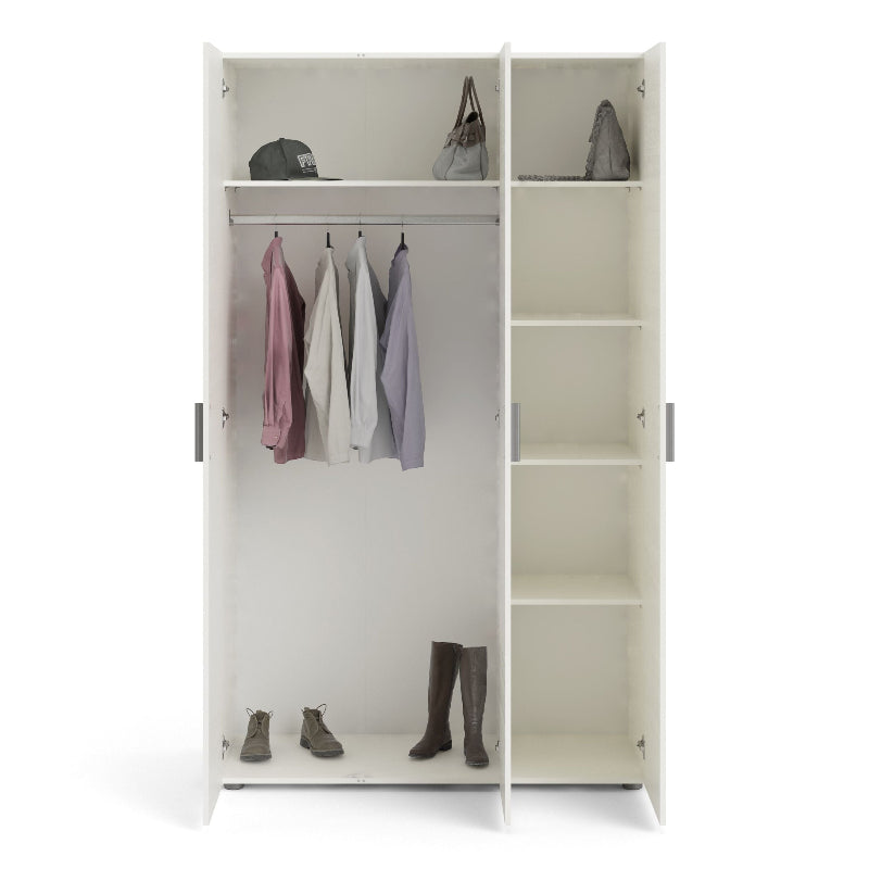 Pepe White Woodgrain Wardrobe w/ 3 Doors - White Tree Furniture