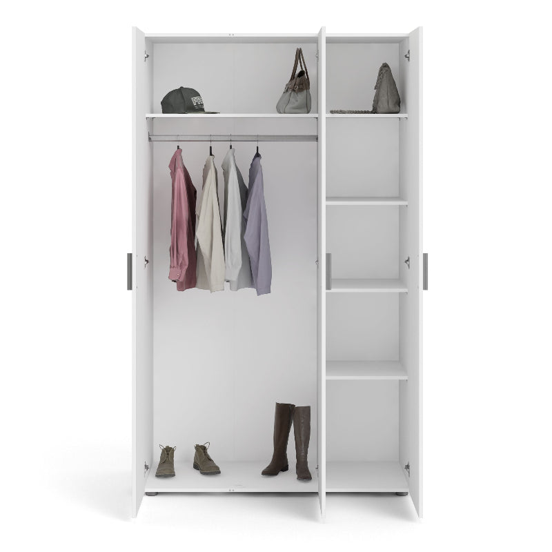 Pepe White Wardrobe w/ 3 Doors - White Tree Furniture