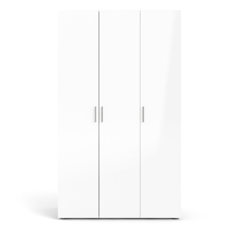 Pepe Wardrobe with 3 Doors in Oak w/ High Gloss White - White Tree Furniture