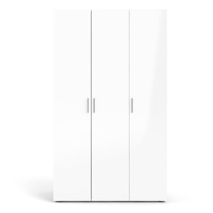 Pepe Wardrobe with 3 Doors in Oak w/ High Gloss White - White Tree Furniture