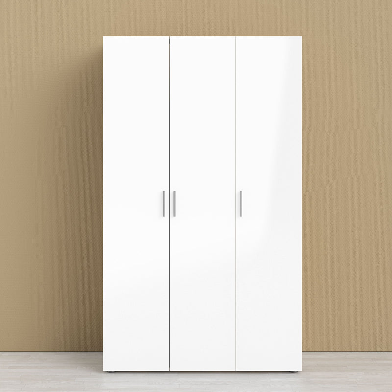 Pepe Wardrobe with 3 Doors in Oak w/ High Gloss White - White Tree Furniture