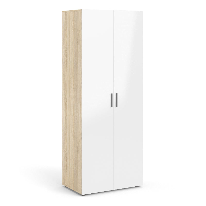 Pepe Wardrobe w/ 2 Doors in Oak & High Gloss White - White Tree Furniture