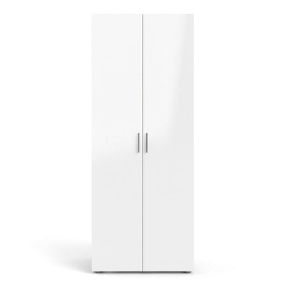 Pepe Wardrobe w/ 2 Doors in Oak & High Gloss White - White Tree Furniture