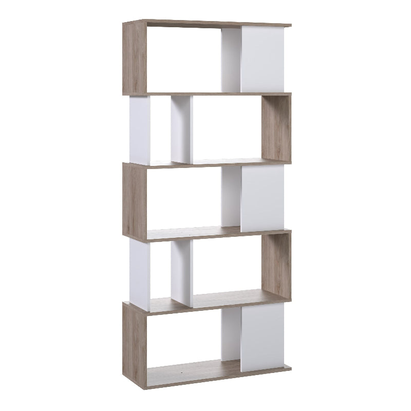 Maze Open Bookcase in Jackson Hickory Oak & White - White Tree Furniture