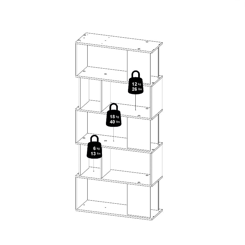 Maze Open Bookcase in Jackson Hickory Oak & White - White Tree Furniture