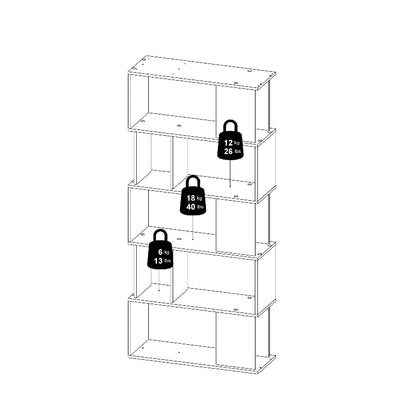 Maze Open Bookcase in Jackson Hickory Oak & White - White Tree Furniture