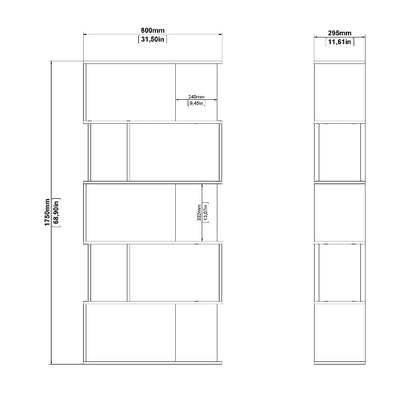 Maze Open Bookcase in Jackson Hickory Oak & White - White Tree Furniture