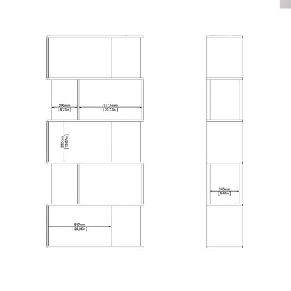 Maze Open Bookcase in Jackson Hickory Oak & White - White Tree Furniture