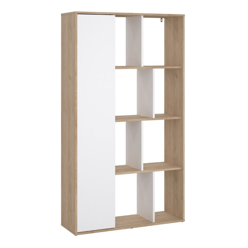 Maze Bookcase in Jackson Hickory & High Gloss White - White Tree Furniture