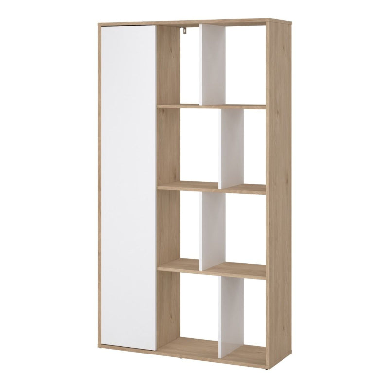 Maze Bookcase in Jackson Hickory & High Gloss White - White Tree Furniture