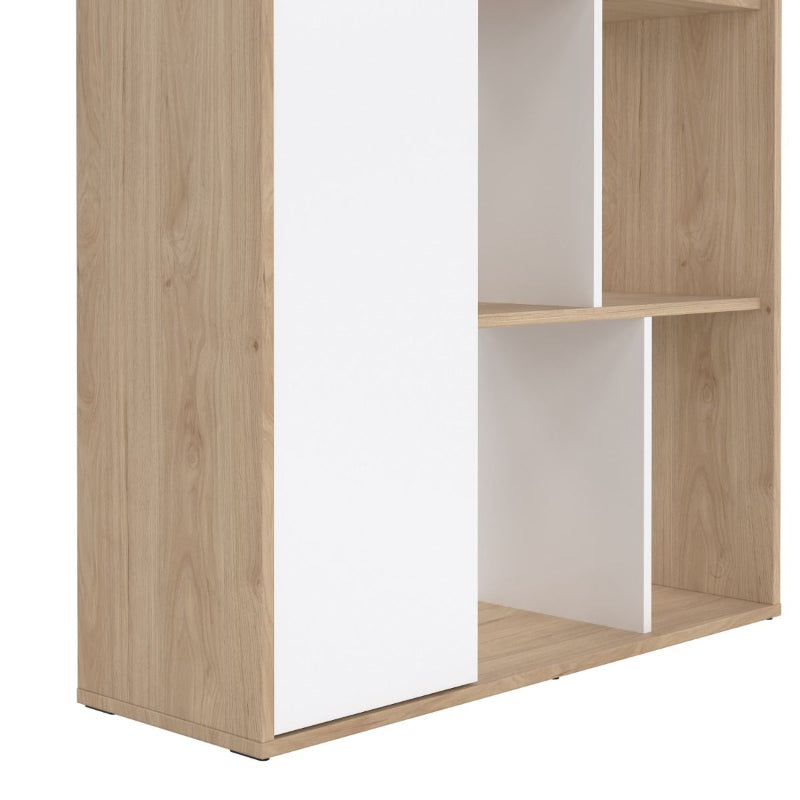 Maze Bookcase in Jackson Hickory & High Gloss White - White Tree Furniture