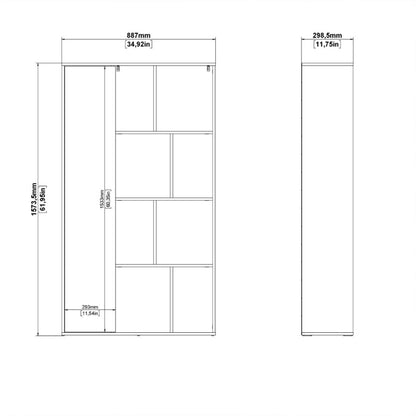 Maze Bookcase in Jackson Hickory & High Gloss White - White Tree Furniture