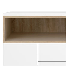 Roomers White & Oak Sideboard w/ 3 Drawers & 3 Doors - White Tree Furniture