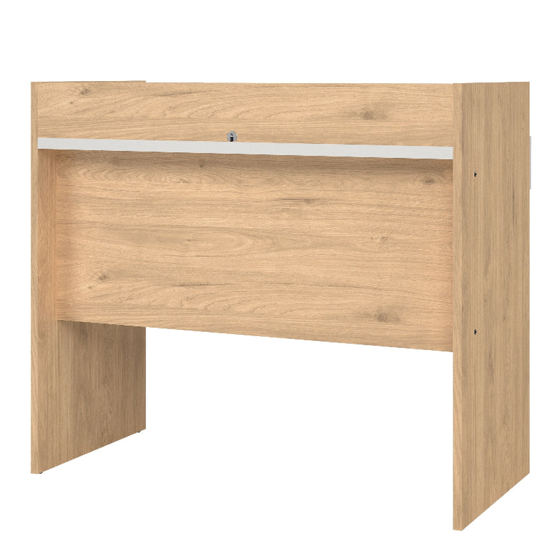 Function Plus Desk w/ 2 Drawers In Jackson Hickory & White - White Tree Furniture