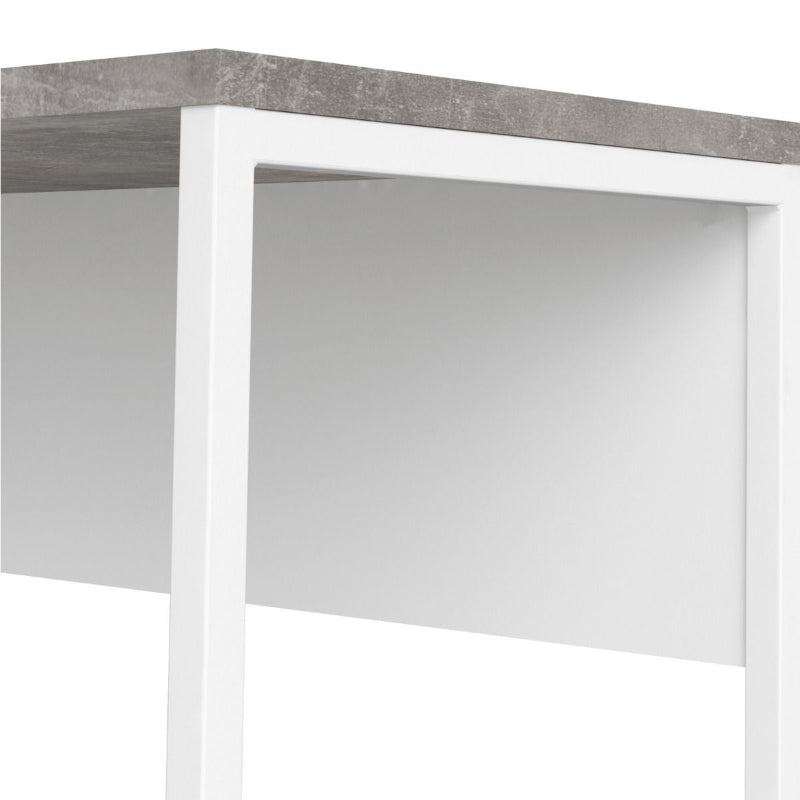 Function Plus Corner Desk w/ 2 Drawers in White & Grey - White Tree Furniture