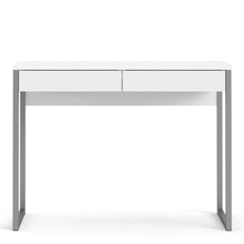 Function Plus Desk w/ 2 Drawers in White High Gloss - White Tree Furniture