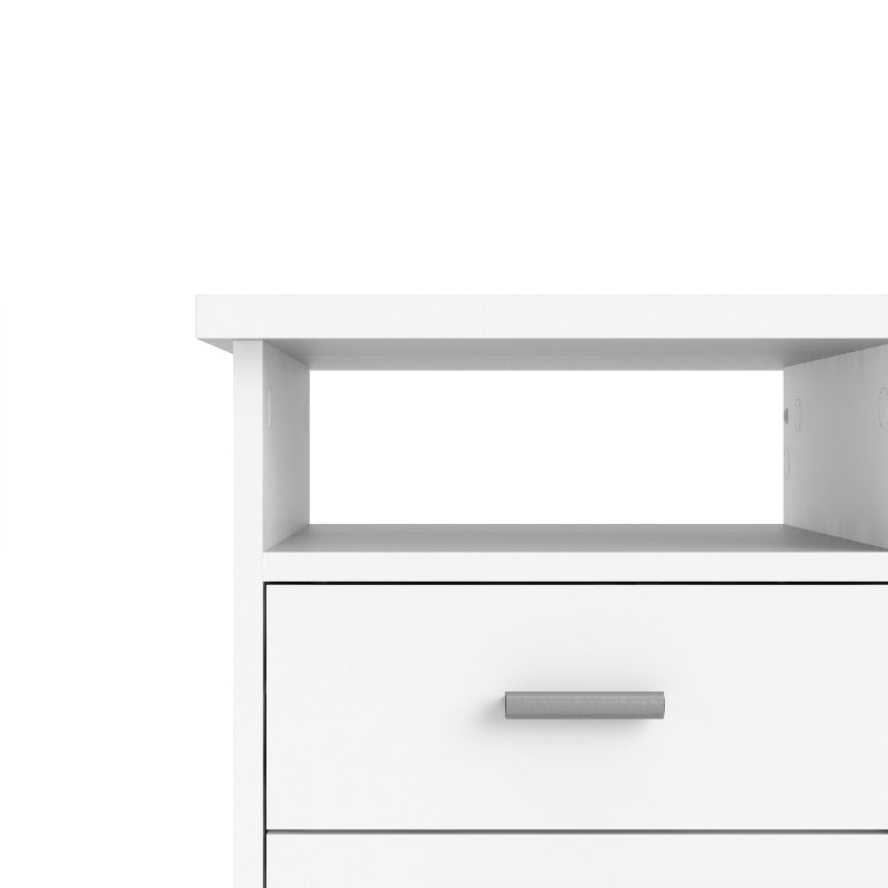 Function Plus White Desk w/ 4 Drawers - White Tree Furniture