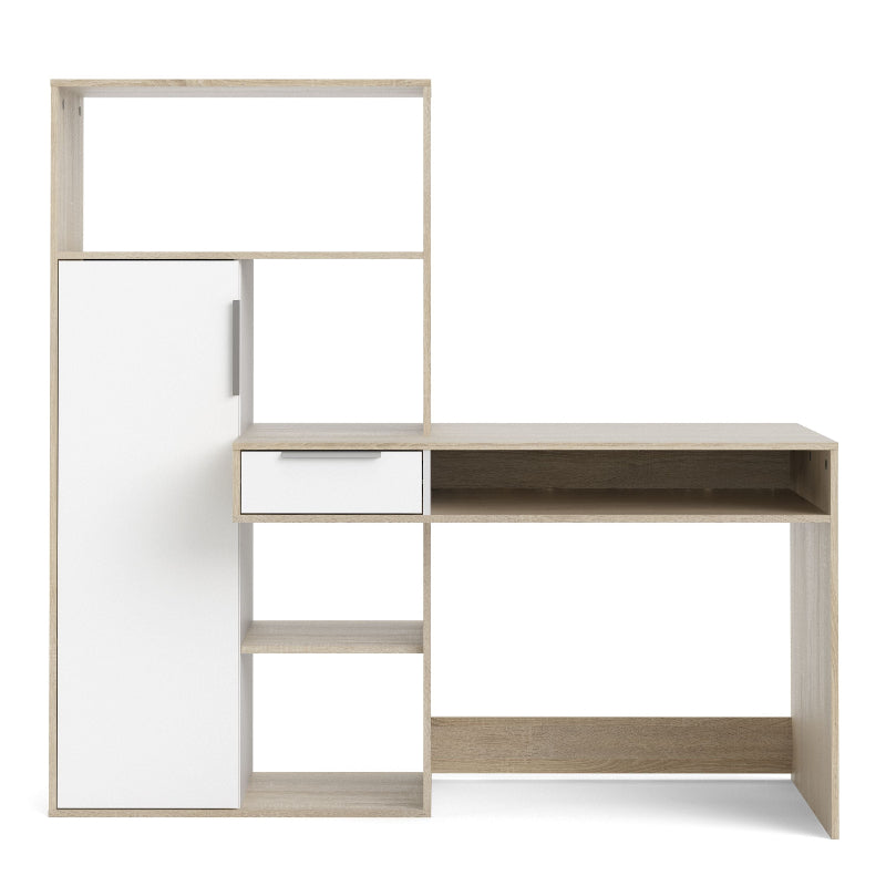 Function Plus Multi Functional Desk in White & Oak - White Tree Furniture