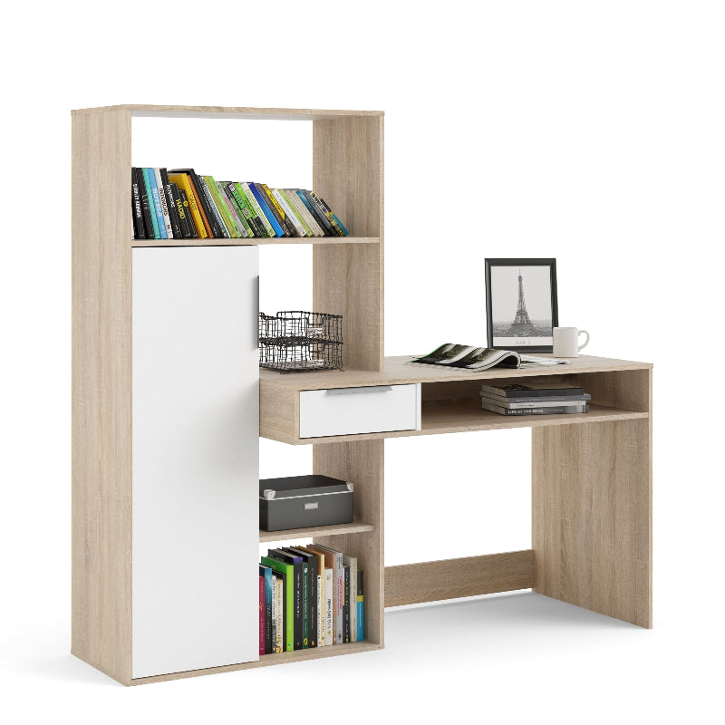 Function Plus Multi Functional Desk in White & Oak - White Tree Furniture