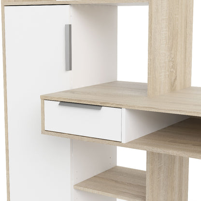 Function Plus Multi Functional Desk in White & Oak - White Tree Furniture