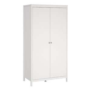 MADRID WHITE SET- Bedside + Drawer Chest + Wardrobe - White Tree Furniture