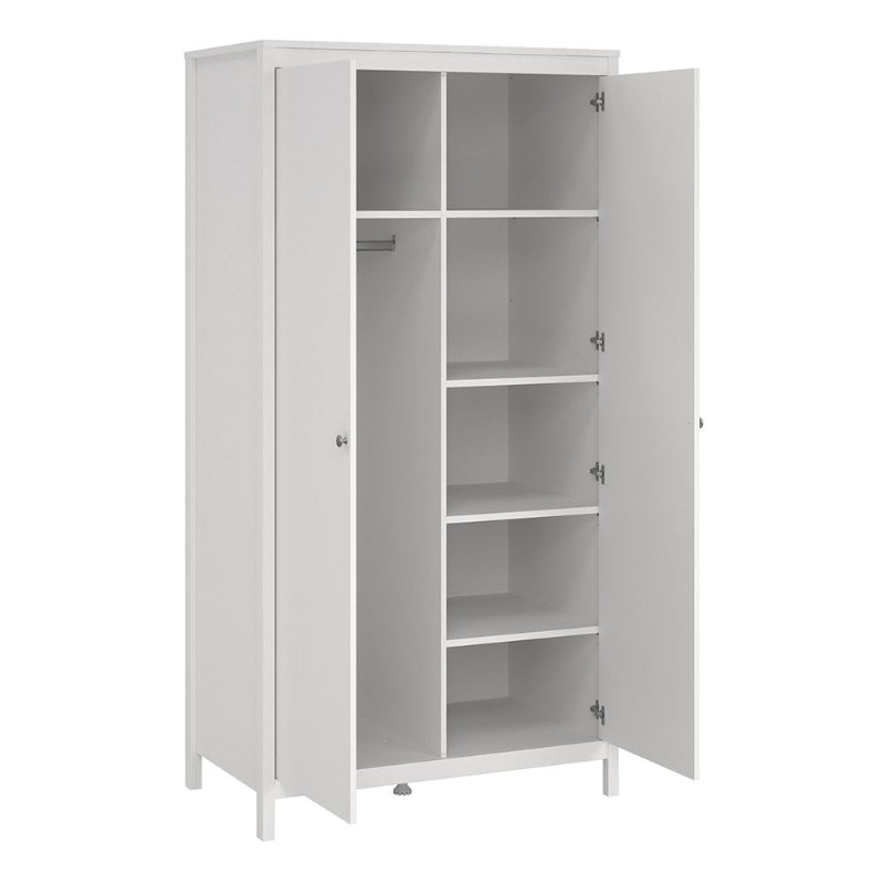 MADRID WHITE SET- Bedside + Drawer Chest + Wardrobe - White Tree Furniture