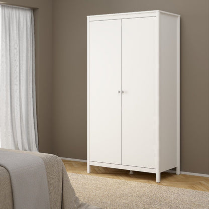 MADRID WHITE SET- Bedside + Drawer Chest + Wardrobe - White Tree Furniture