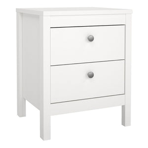 MADRID WHITE SET- Bedside + Drawer Chest + Wardrobe - White Tree Furniture