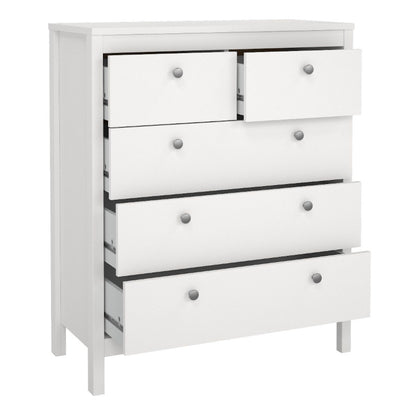 MADRID WHITE SET- Bedside + Drawer Chest + Wardrobe - White Tree Furniture