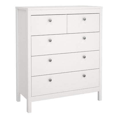 MADRID WHITE SET - Bedside + Drawer Chest + Triple Wardrobe - White Tree Furniture