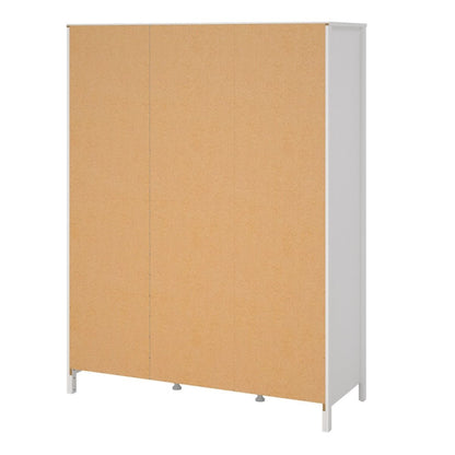 Madrid White Double Wardrobe w/ Mirror & 2 Drawers - White Tree Furniture