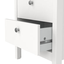 Madrid White Bedside Table w/ 2 Drawers - White Tree Furniture