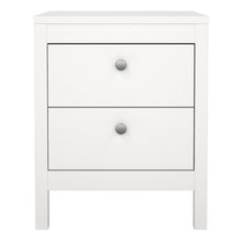 Madrid White Bedside Table w/ 2 Drawers - White Tree Furniture