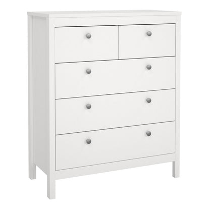 Madrid White Chest 3+2 Drawers - White Tree Furniture