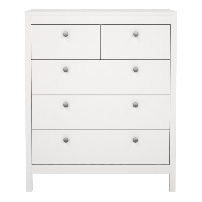 Madrid White Chest 3+2 Drawers - White Tree Furniture