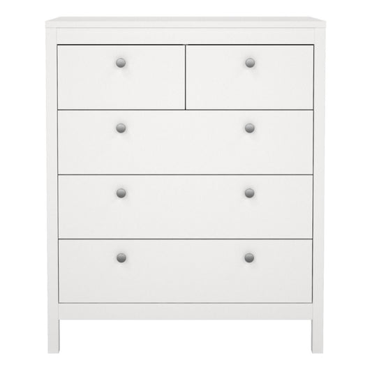 Madrid White Chest 3+2 Drawers - White Tree Furniture